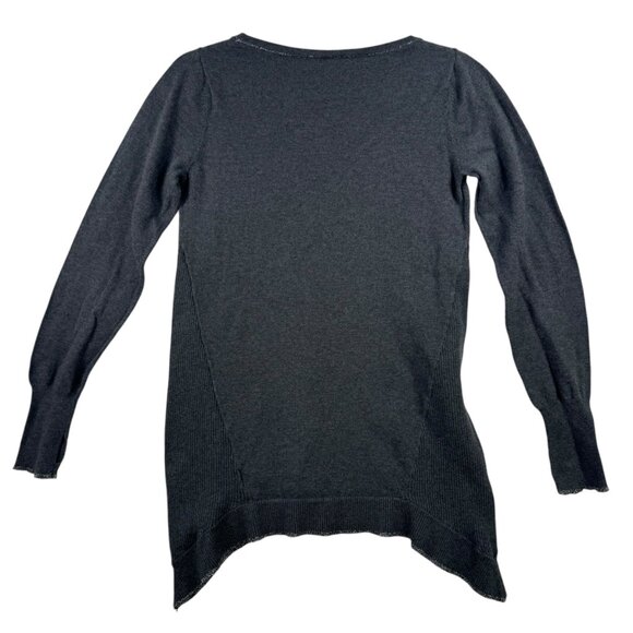Athleta Womens Asymmetrical‎ Hem Long Sleeve Sweater S Gray Cashmere Goth READ - Picture 2 of 9